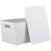 image:imageSuperio Ribbed Collection  Decorative Plastic Basket Open Home Storage Bins Organizer Blue Container Boxes for Organizing Closet Storage Bins for Shelves Bin with Lid Large 15 Liter 1 PackWhite Smoke