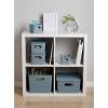 image:imageSuperio Ribbed Collection  Decorative Plastic Basket Open Home Storage Bins Organizer Blue Container Boxes for Organizing Closet Storage Bins for Shelves Bin with Lid Large 15 Liter 1 PackBlue