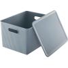 image:imageSuperio Ribbed Collection  Decorative Plastic Basket Open Home Storage Bins Organizer Blue Container Boxes for Organizing Closet Storage Bins for Shelves Bin with Lid Large 15 Liter 1 PackBlue