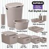 image:imageSuperio Ribbed Collection  Decorative Plastic Basket Open Home Storage Bins Organizer Blue Container Boxes for Organizing Closet Storage Bins for Shelves Bin with Lid Large 15 Liter 1 PackTaupe