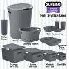image:imageSuperio Ribbed Collection  Decorative Plastic Basket Open Home Storage Bins Organizer Blue Container Boxes for Organizing Closet Storage Bins for Shelves Bin with Lid Large 15 Liter 1 PackGrey