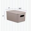 image:imageSuperio Ribbed Collection  Decorative Plastic Basket Open Home Storage Bins Organizer Blue Container Boxes for Organizing Closet Storage Bins for Shelves Bin with Lid Large 15 Liter 1 PackTaupe