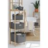 image:imageSuperio Ribbed Collection  Decorative Plastic Basket Open Home Storage Bins Organizer Blue Container Boxes for Organizing Closet Storage Bins for Shelves Bin with Lid Large 15 Liter 1 PackGrey