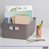 image:imageSuperio Ribbed Collection  Decorative Plastic Basket Open Home Storage Bins Organizer Blue Container Boxes for Organizing Closet Storage Bins for Shelves Bin with Lid Large 15 Liter 1 PackTaupe