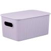 image:imageSuperio Ribbed Collection  Decorative Plastic Basket Open Home Storage Bins Organizer Blue Container Boxes for Organizing Closet Storage Bins for Shelves Bin with Lid Large 15 Liter 1 PackLilac