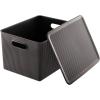 image:imageSuperio Ribbed Collection  Decorative Plastic Basket Open Home Storage Bins Organizer Blue Container Boxes for Organizing Closet Storage Bins for Shelves Bin with Lid Large 15 Liter 1 PackBrown