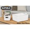 image:imageSuperio Ribbed Collection  Decorative Plastic Basket Open Home Storage Bins Organizer Blue Container Boxes for Organizing Closet Storage Bins for Shelves Bin with Lid Large 15 Liter 1 PackWhite
