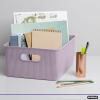 image:imageSuperio Ribbed Collection  Decorative Plastic Basket Open Home Storage Bins Organizer Blue Container Boxes for Organizing Closet Storage Bins for Shelves Bin with Lid Large 15 Liter 1 PackLilac