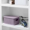 image:imageSuperio Ribbed Collection  Decorative Plastic Basket Open Home Storage Bins Organizer Blue Container Boxes for Organizing Closet Storage Bins for Shelves Bin with Lid Large 15 Liter 1 PackLilac