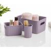 image:imageSuperio Ribbed Collection  Decorative Plastic Basket Open Home Storage Bins Organizer Blue Container Boxes for Organizing Closet Storage Bins for Shelves Bin with Lid Large 15 Liter 1 PackLilac