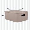 image:imageSuperio Ribbed Collection  Decorative Plastic Basket Open Home Storage Bins Organizer Blue Container Boxes for Organizing Closet Storage Bins for Shelves Bin with Lid Large 15 Liter 1 PackTaupe