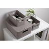 image:imageSuperio Ribbed Collection  Decorative Plastic Basket Open Home Storage Bins Organizer Blue Container Boxes for Organizing Closet Storage Bins for Shelves Bin with Lid Large 15 Liter 1 PackTaupe