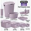 image:imageSuperio Ribbed Collection  Decorative Plastic Basket Open Home Storage Bins Organizer Blue Container Boxes for Organizing Closet Storage Bins for Shelves Bin with Lid Large 15 Liter 1 PackLilac