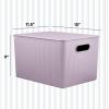 image:imageSuperio Ribbed Collection  Decorative Plastic Basket Open Home Storage Bins Organizer Blue Container Boxes for Organizing Closet Storage Bins for Shelves Bin with Lid Large 15 Liter 1 PackLilac