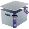 image:imageSuperio Ribbed Collection  Decorative Plastic Basket Open Home Storage Bins Organizer Blue Container Boxes for Organizing Closet Storage Bins for Shelves Bin with Lid Large 15 Liter 1 PackBlue