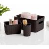 image:imageSuperio Ribbed Collection  Decorative Plastic Basket Open Home Storage Bins Organizer Blue Container Boxes for Organizing Closet Storage Bins for Shelves Bin with Lid Large 15 Liter 1 PackBrown