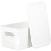 image:imageSuperio Ribbed Collection  Decorative Plastic Basket Open Home Storage Bins Organizer Blue Container Boxes for Organizing Closet Storage Bins for Shelves Bin with Lid Large 15 Liter 1 PackWhite