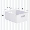 image:imageSuperio Ribbed Collection  Decorative Plastic Basket Open Home Storage Bins Organizer Blue Container Boxes for Organizing Closet Storage Bins for Shelves Bin with Lid Large 15 Liter 1 PackWhite