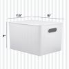image:imageSuperio Ribbed Collection  Decorative Plastic Basket Open Home Storage Bins Organizer Blue Container Boxes for Organizing Closet Storage Bins for Shelves Bin with Lid Large 15 Liter 1 PackWhite Smoke