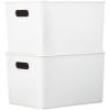 image:imageSuperio Ribbed Collection  Decorative Plastic Basket Open Home Storage Bins Organizer Blue Container Boxes for Organizing Closet Storage Bins for Shelves Bin with Lid Large 15 Liter 1 PackWhite