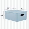 image:imageSuperio Ribbed Collection  Decorative Plastic Basket Open Home Storage Bins Organizer Blue Container Boxes for Organizing Closet Storage Bins for Shelves Bin with Lid Large 15 Liter 1 PackBlue