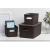 image:imageSuperio Ribbed Collection  Decorative Plastic Basket Open Home Storage Bins Organizer Blue Container Boxes for Organizing Closet Storage Bins for Shelves Bin with Lid Large 15 Liter 1 PackBrown