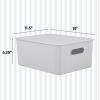 image:imageSuperio Ribbed Collection  Decorative Plastic Basket Open Home Storage Bins Organizer Blue Container Boxes for Organizing Closet Storage Bins for Shelves Bin with Lid Large 15 Liter 1 PackWhite Smoke