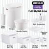 image:imageSuperio Ribbed Collection  Decorative Plastic Basket Open Home Storage Bins Organizer Blue Container Boxes for Organizing Closet Storage Bins for Shelves Bin with Lid Large 15 Liter 1 PackWhite