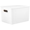 image:imageSuperio Ribbed Collection  Decorative Plastic Basket Open Home Storage Bins Organizer Blue Container Boxes for Organizing Closet Storage Bins for Shelves Bin with Lid Large 15 Liter 1 PackWhite