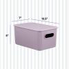 image:imageSuperio Ribbed Collection  Decorative Plastic Basket Open Home Storage Bins Organizer Blue Container Boxes for Organizing Closet Storage Bins for Shelves Bin with Lid Large 15 Liter 1 PackLilac
