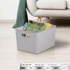 image:imageSuperio Ribbed Collection  Decorative Plastic Basket Open Home Storage Bins Organizer Blue Container Boxes for Organizing Closet Storage Bins for Shelves Bin with Lid Large 15 Liter 1 PackWhite Smoke