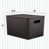 image:imageSuperio Ribbed Collection  Decorative Plastic Basket Open Home Storage Bins Organizer Blue Container Boxes for Organizing Closet Storage Bins for Shelves Bin with Lid Large 15 Liter 1 PackBrown
