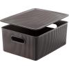 image:imageSuperio Ribbed Collection  Decorative Plastic Basket Open Home Storage Bins Organizer Blue Container Boxes for Organizing Closet Storage Bins for Shelves Bin with Lid Large 15 Liter 1 PackBrown