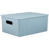 image:imageSuperio Ribbed Collection  Decorative Plastic Basket Open Home Storage Bins Organizer Blue Container Boxes for Organizing Closet Storage Bins for Shelves Bin with Lid Large 15 Liter 1 PackBlue