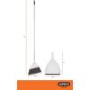 image:imageAngle Broom with Dustpan Set Sharply Angled Bristles to Reach Narrow Spaces Clip On Dust Pan IncludedSoft Gray