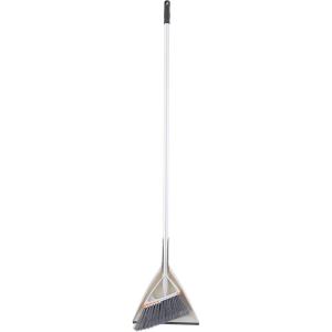 image:imageAngle Broom with Dustpan Set Sharply Angled Bristles to Reach Narrow Spaces Clip On Dust Pan IncludedStyle 2  Grey