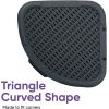 image:imagePlastic Corner Laundry Hamper with Lid Curved Designed Laundry Basket 2 Pack Triangle Beige Cloths Hamper Organizer with Cutout Handles for Laundry Room Bedroom Bathroom Wicker Design 50 LiterGrey