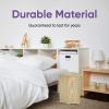 image:imagePlastic Corner Laundry Hamper with Lid Curved Designed Laundry Basket 2 Pack Triangle Beige Cloths Hamper Organizer with Cutout Handles for Laundry Room Bedroom Bathroom Wicker Design 50 LiterBeige