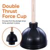 image:imageSuperio Heavy Duty Plunger with 21 Inch Wooden Handle Black Rubber  Classic Toilet Plunger Heavy Duty Double Thrust Force Cup Rubber Toilet Plunger Black Plunger1 Pack