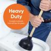 image:imageSuperio Heavy Duty Plunger with 21 Inch Wooden Handle Black Rubber  Classic Toilet Plunger Heavy Duty Double Thrust Force Cup Rubber Toilet Plunger Black Plunger1 Pack