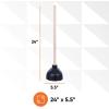 image:imageSuperio Heavy Duty Plunger with 21 Inch Wooden Handle Black Rubber  Classic Toilet Plunger Heavy Duty Double Thrust Force Cup Rubber Toilet Plunger Black Plunger2 Pack