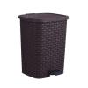 image:imageSuperio Mini Trash Can with Foot Pedal Small Outdoor Garbage Can with Lid 3 Gallon Plastic Waste Basket for Bathroom Bedroom Kitchen Office Patio Wicker Beige 12 QTBrown