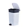 image:imageSuperio Mini Trash Can with Foot Pedal Small Outdoor Garbage Can with Lid 3 Gallon Plastic Waste Basket for Bathroom Bedroom Kitchen Office Patio Wicker Beige 12 QTWhite