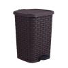 image:imageSuperio Mini Trash Can with Foot Pedal Small Outdoor Garbage Can with Lid 3 Gallon Plastic Waste Basket for Bathroom Bedroom Kitchen Office Patio Wicker Beige 12 QTBrown