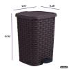 image:imageSuperio Mini Trash Can with Foot Pedal Small Outdoor Garbage Can with Lid 3 Gallon Plastic Waste Basket for Bathroom Bedroom Kitchen Office Patio Wicker Beige 12 QTBrown