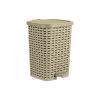image:imageSuperio Mini Trash Can with Foot Pedal Small Outdoor Garbage Can with Lid 3 Gallon Plastic Waste Basket for Bathroom Bedroom Kitchen Office Patio Wicker Beige 12 QTBeige and Brown