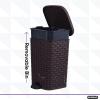 image:imageSuperio Mini Trash Can with Foot Pedal Small Outdoor Garbage Can with Lid 3 Gallon Plastic Waste Basket for Bathroom Bedroom Kitchen Office Patio Wicker Beige 12 QTBrown