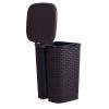 image:imageSuperio Mini Trash Can with Foot Pedal Small Outdoor Garbage Can with Lid 3 Gallon Plastic Waste Basket for Bathroom Bedroom Kitchen Office Patio Wicker Beige 12 QTBrown