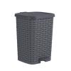 image:imageSuperio Mini Trash Can with Foot Pedal Small Outdoor Garbage Can with Lid 3 Gallon Plastic Waste Basket for Bathroom Bedroom Kitchen Office Patio Wicker Beige 12 QTGray