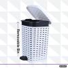 image:imageSuperio Mini Trash Can with Foot Pedal Small Outdoor Garbage Can with Lid 3 Gallon Plastic Waste Basket for Bathroom Bedroom Kitchen Office Patio Wicker Beige 12 QTWhite